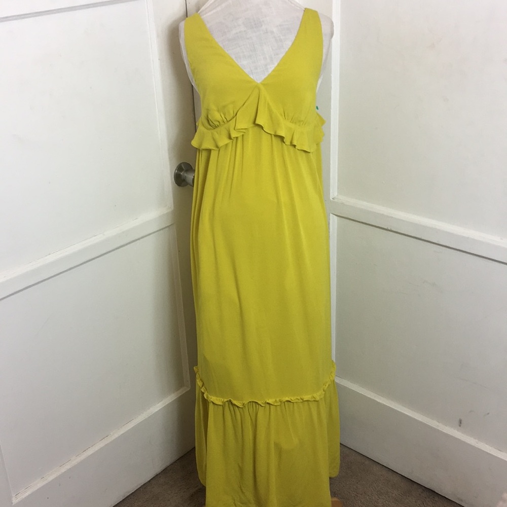 Yellow mustard flowing dress size M